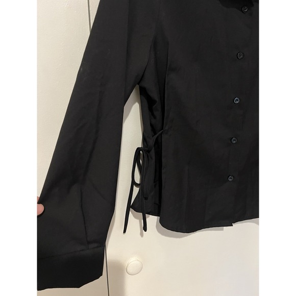 Dazy Button Up Fabric Size Large Long Sleeves Tie Sides Women's Dress Shirt - Picture 3 of 5